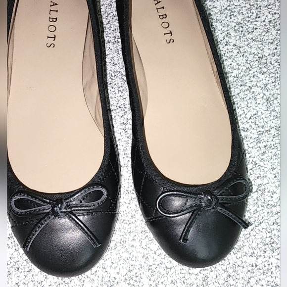 Talbots | Black | Leather | Quilted Ballet Flat | Size 7M - Picture 7 of 9